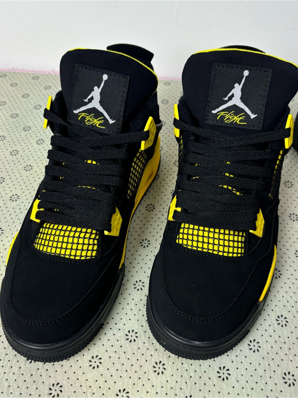 Jordan Men’s Black and Yellow Retro Flight Sneakers